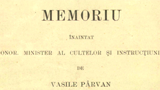 Memoriu înaintat Onor. Minister al Cultelor şi Instrucţiunii Publice